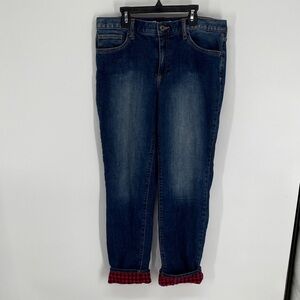 Eddie Bauer Flannel Lined Jeans Boyfriend Fit Size 6